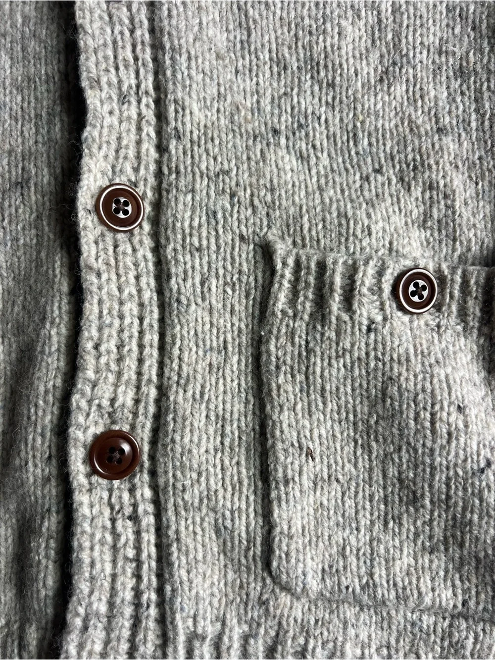J. Crew Wool Blend Knit Shawl Collar Cardigan Sweater Natural